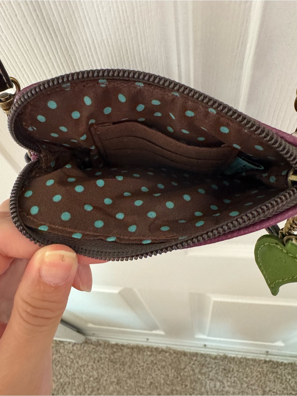Chala Elephant Crossbody Cell Phone Purse Purple Vegan Leather Bag - Picture 6 of 6